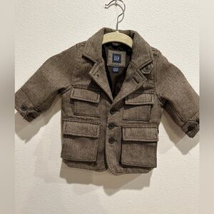 Boys Gap brown tweed jacket sz 12-18 months